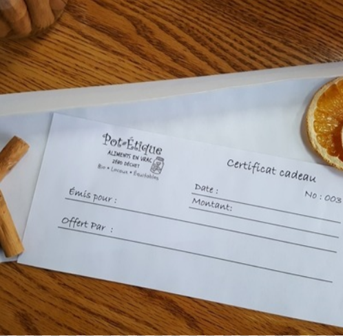 Certificat cadeau